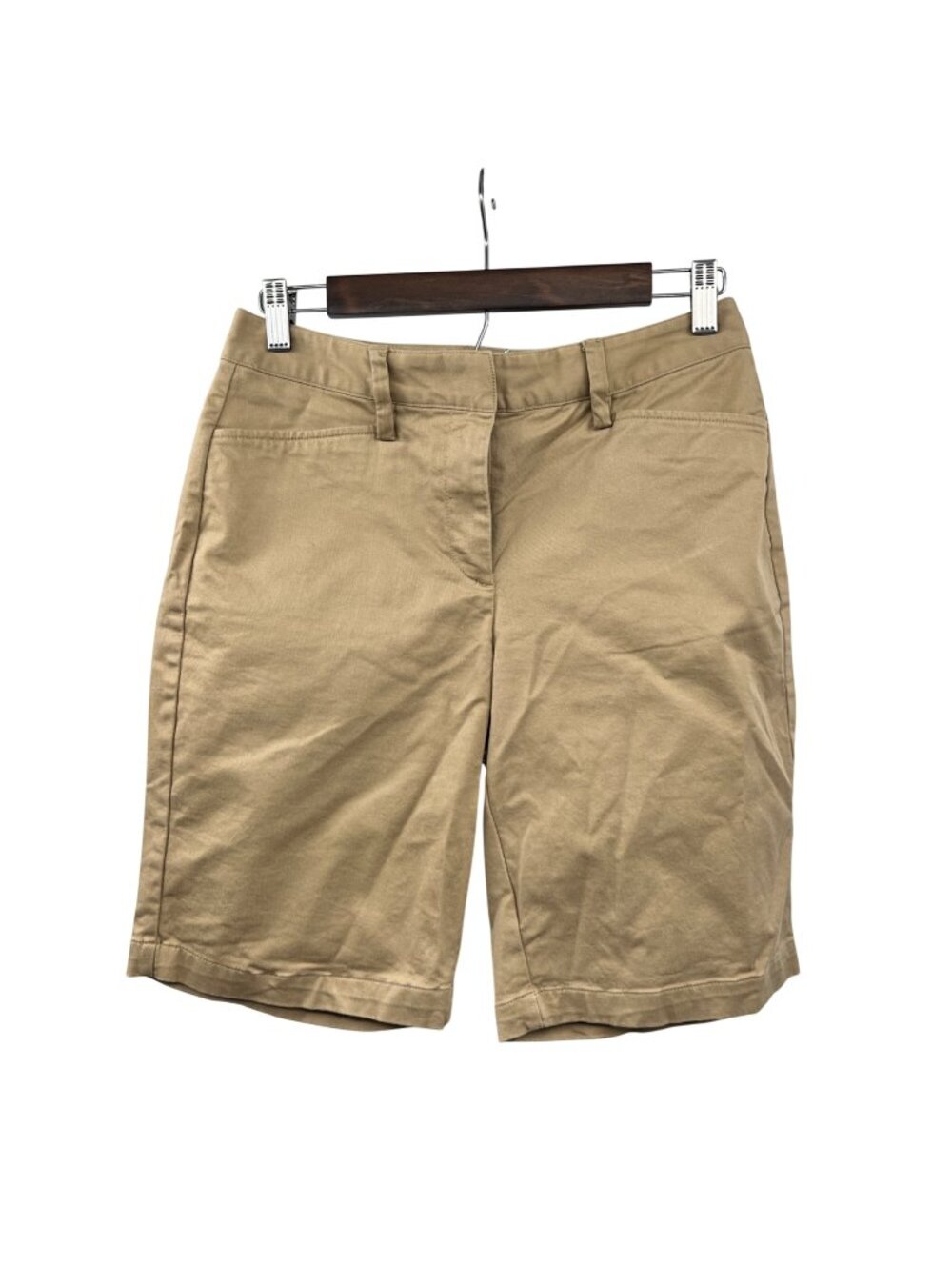 Lands' End Womens Khaki Bermuda Short Mid Rise Size 2